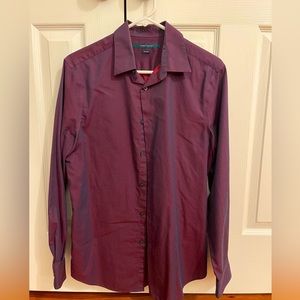 Perry Ellis Red/Purple Shimmer Button Down Dress Shirt